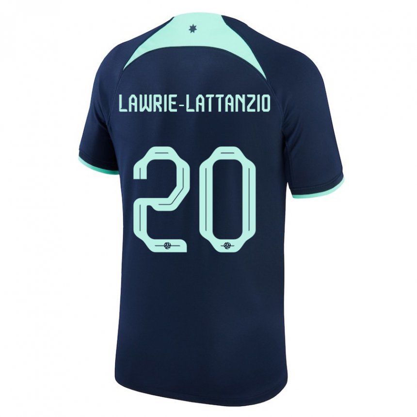 Mann Australias Luis Lawrie Lattanzio #20 Mørke Blå Bortetrøye Drakt Trøye 22-24 Skjorter T-skjorte