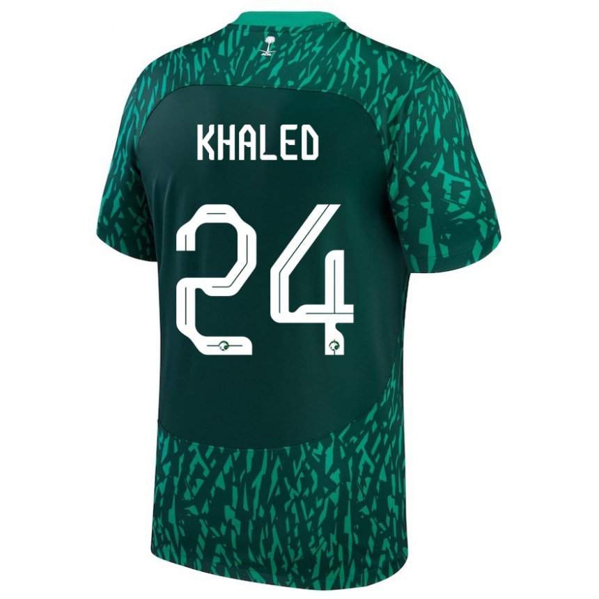 Mann Saudi-arabias Atheer Khaled #24 Dark Grønn Bortetrøye Drakt Trøye 22-24 Skjorter T-skjorte