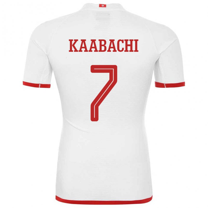 Mann Tunisias Ella Kaabachi #7 Hvit Bortetrøye Drakt Trøye 22-24 Skjorter T-skjorte