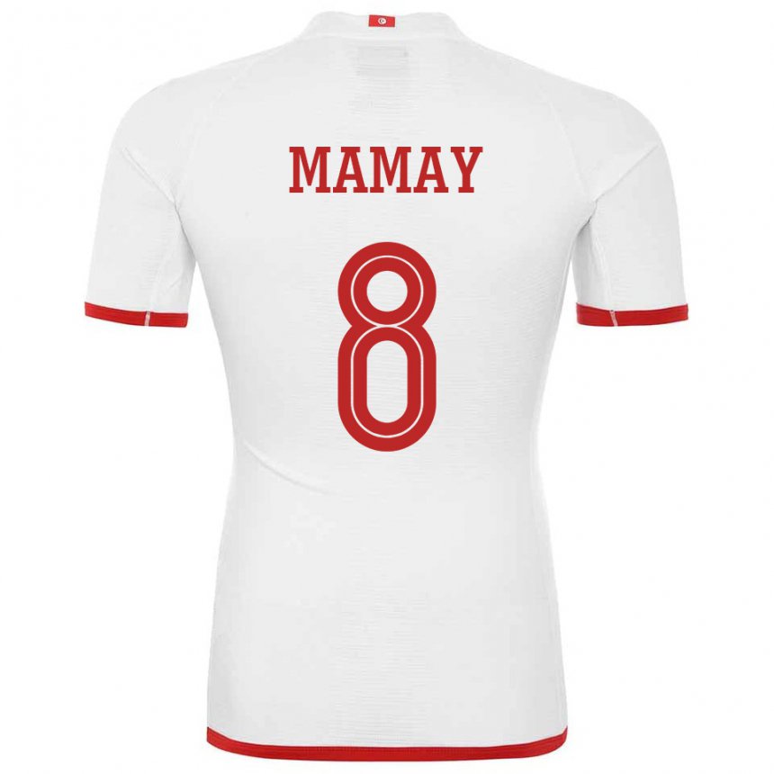 Mann Tunisias Sabrine Mamay #8 Hvit Bortetrøye Drakt Trøye 22-24 Skjorter T-skjorte