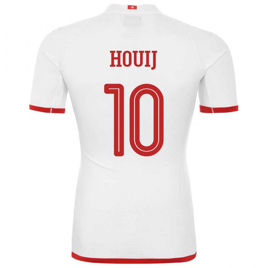 Mann Tunisias Mariem Houij #10 Hvit Bortetrøye Drakt Trøye 22-24 Skjorter T-skjorte