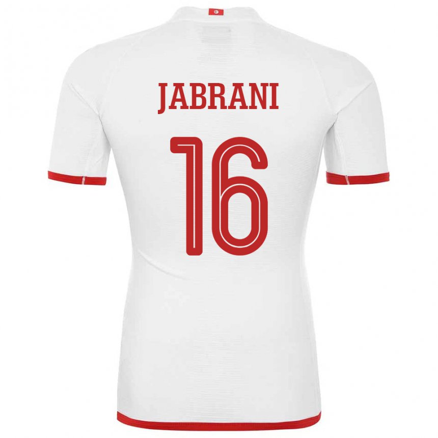 Mann Tunisias Soulaima Jabrani #16 Hvit Bortetrøye Drakt Trøye 22-24 Skjorter T-skjorte