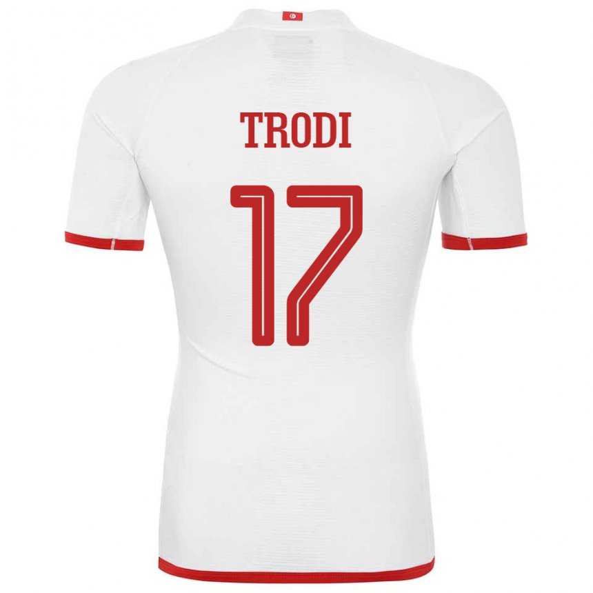 Mann Tunisias Imen Trodi #17 Hvit Bortetrøye Drakt Trøye 22-24 Skjorter T-skjorte