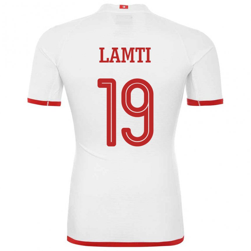 Mann Tunisias Chirine Lamti #19 Hvit Bortetrøye Drakt Trøye 22-24 Skjorter T-skjorte