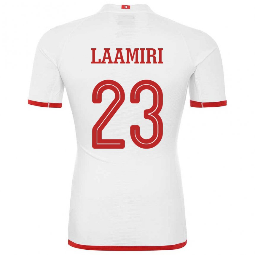 Mann Tunisias Soumaya Laamiri #23 Hvit Bortetrøye Drakt Trøye 22-24 Skjorter T-skjorte