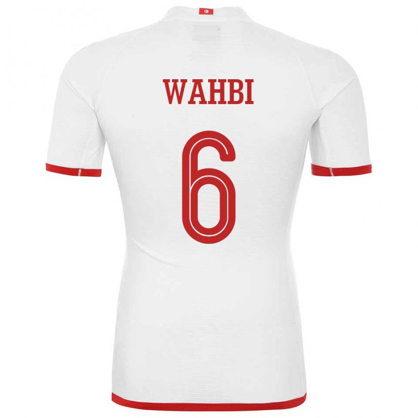 Mann Tunisias Gaith Wahbi #6 Hvit Bortetrøye Drakt Trøye 22-24 Skjorter T-skjorte