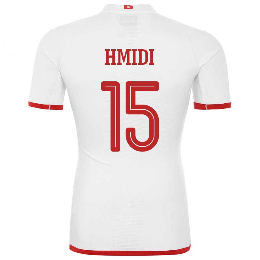Mann Tunisias Makolm Hmidi #15 Hvit Bortetrøye Drakt Trøye 22-24 Skjorter T-skjorte