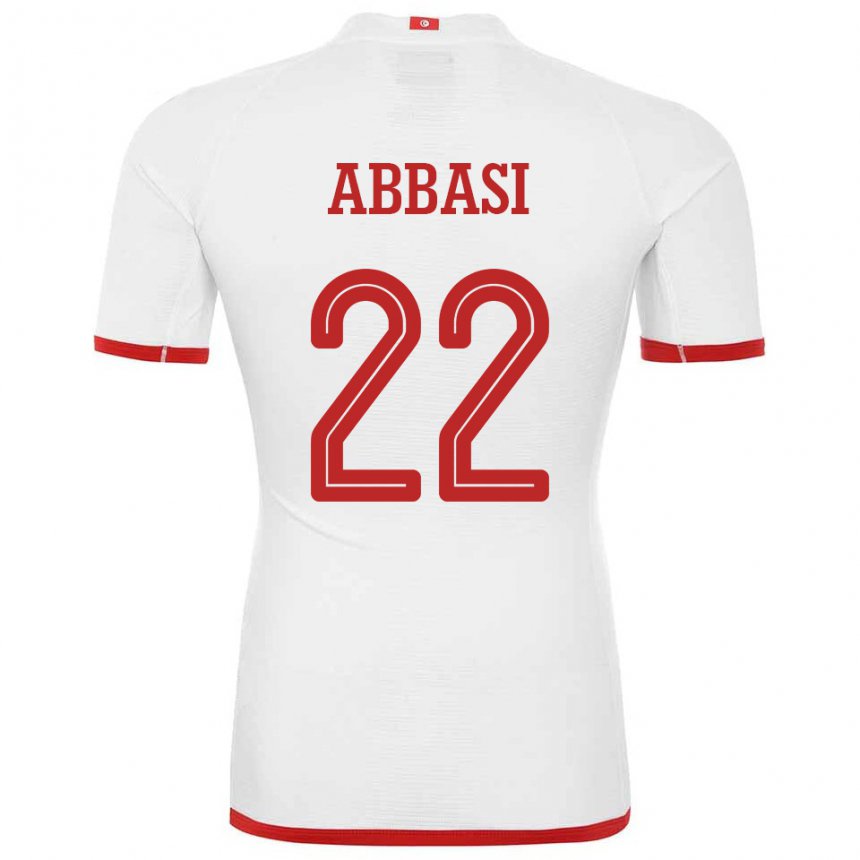 Mann Tunisias Bechir Abbasi #22 Hvit Bortetrøye Drakt Trøye 22-24 Skjorter T-skjorte