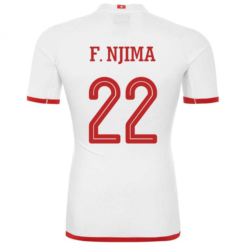 Mann Tunisias Firas Ben Njima #22 Hvit Bortetrøye Drakt Trøye 22-24 Skjorter T-skjorte