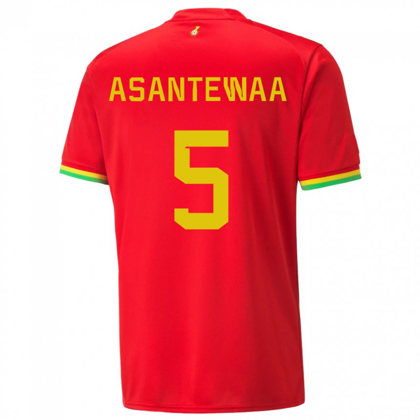 Mann Ghanas Grace Asantewaa #5 Rød Bortetrøye Drakt Trøye 22-24 Skjorter T-skjorte