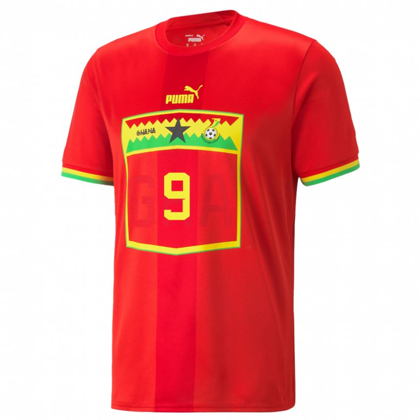Mann Ghanas Vivian Adjei #9 Rød Bortetrøye Drakt Trøye 22-24 Skjorter T-skjorte