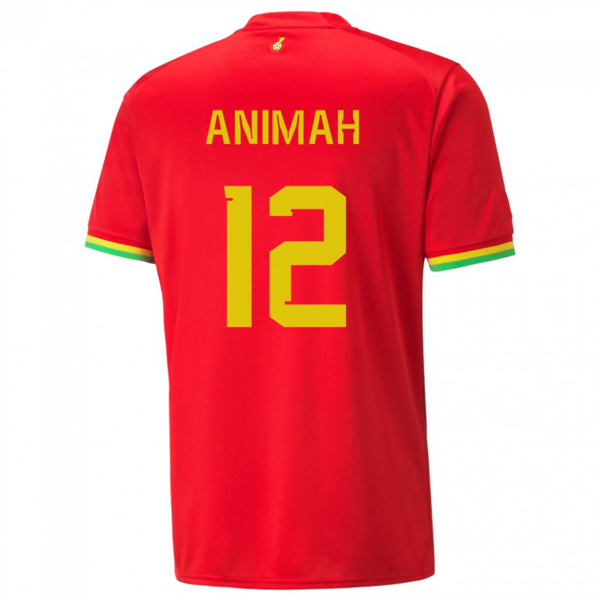 Mann Ghanas Grace Animah #12 Rød Bortetrøye Drakt Trøye 22-24 Skjorter T-skjorte