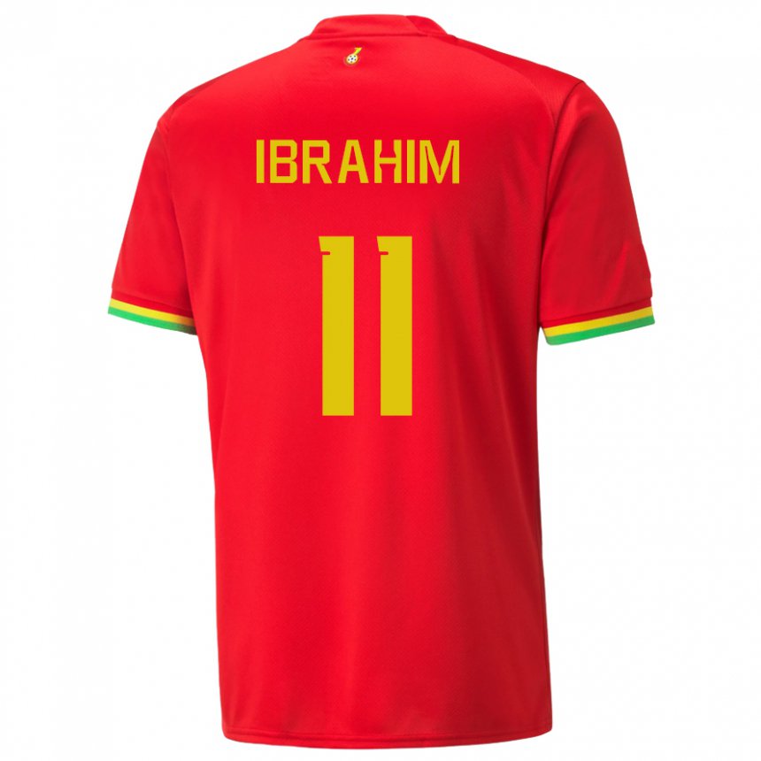 Mann Ghanas Zubairu Ibrahim #11 Rød Bortetrøye Drakt Trøye 22-24 Skjorter T-skjorte