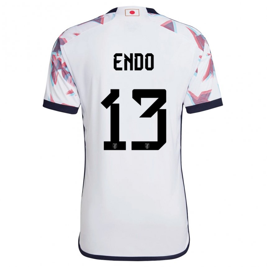 Mann Japans Jun Endo #13 Hvit Bortetrøye Drakt Trøye 22-24 Skjorter T-skjorte
