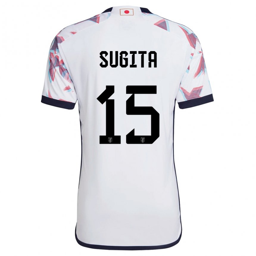 Mann Japans Hina Sugita #15 Hvit Bortetrøye Drakt Trøye 22-24 Skjorter T-skjorte