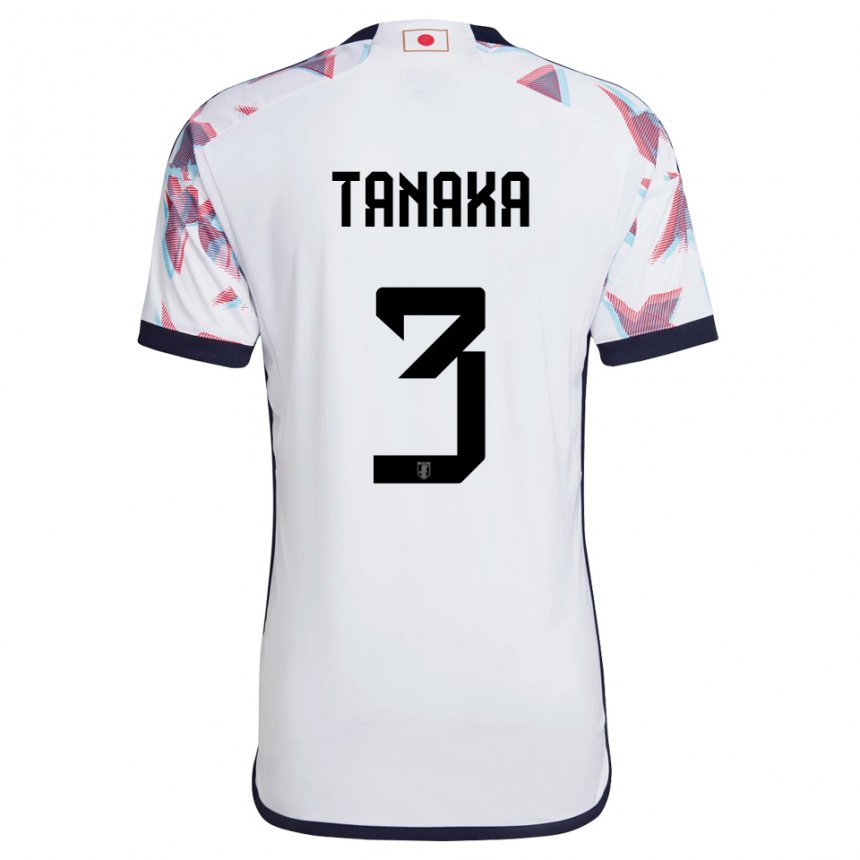 Mann Japans Hayato Tanaka #3 Hvit Bortetrøye Drakt Trøye 22-24 Skjorter T-skjorte