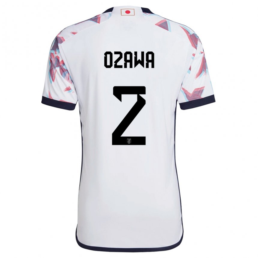Mann Japans Haruki Ozawa #2 Hvit Bortetrøye Drakt Trøye 22-24 Skjorter T-skjorte