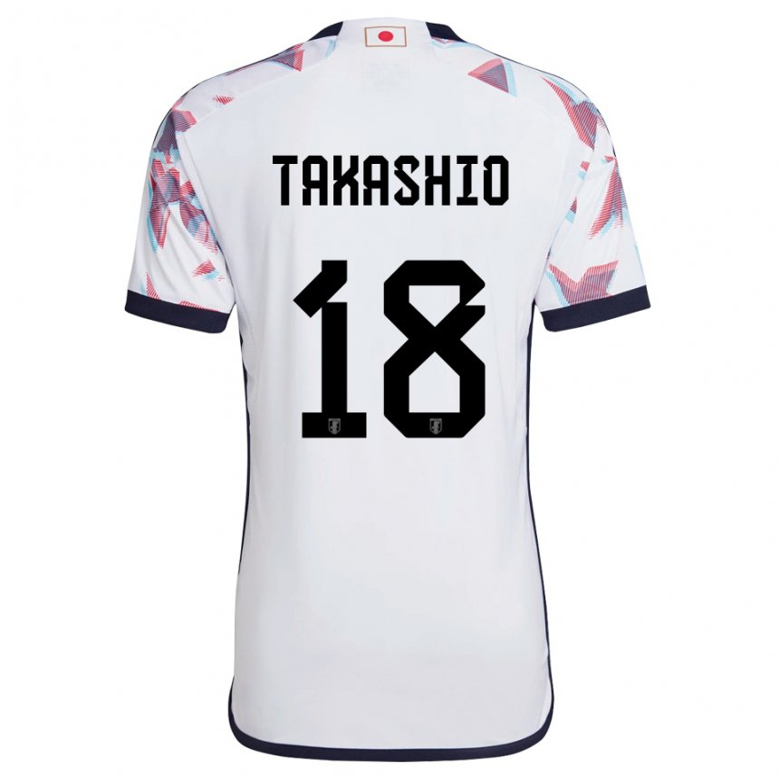 Mann Japans Hayase Takashio #18 Hvit Bortetrøye Drakt Trøye 22-24 Skjorter T-skjorte
