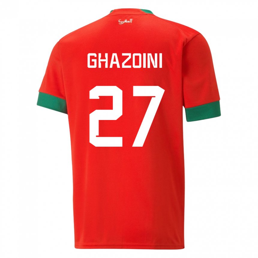 Dame Marokkos Amine Ghazoini #27 Rød Hjemmetrøye Drakt Trøye 22-24 Skjorter T-skjorte