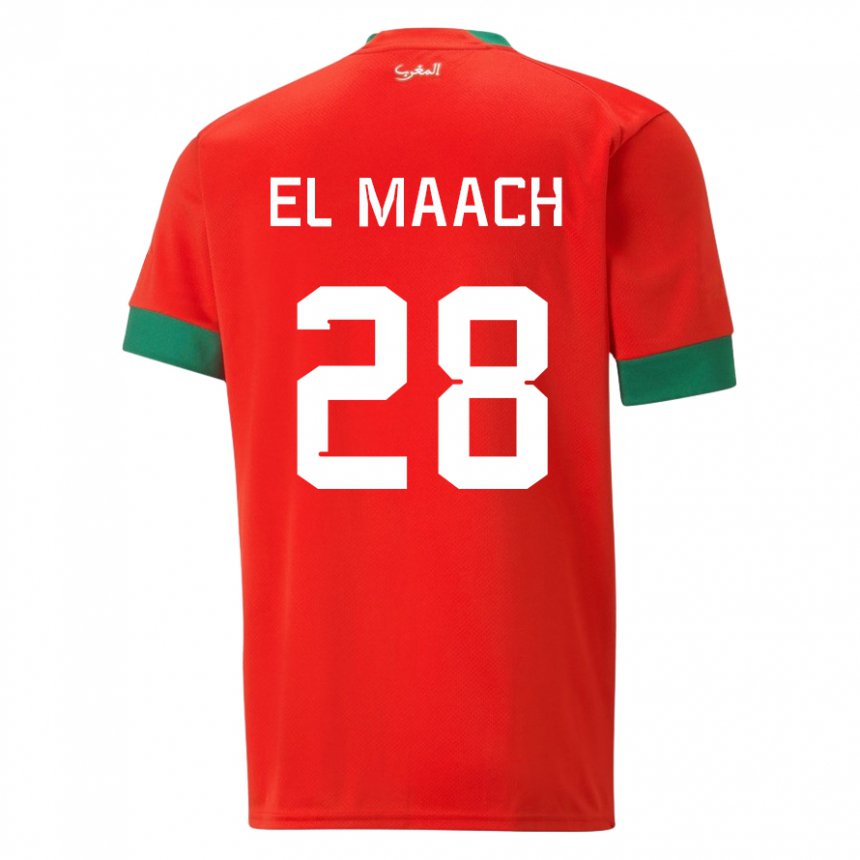 Dame Marokkos Fouad El Maach #28 Rød Hjemmetrøye Drakt Trøye 22-24 Skjorter T-skjorte