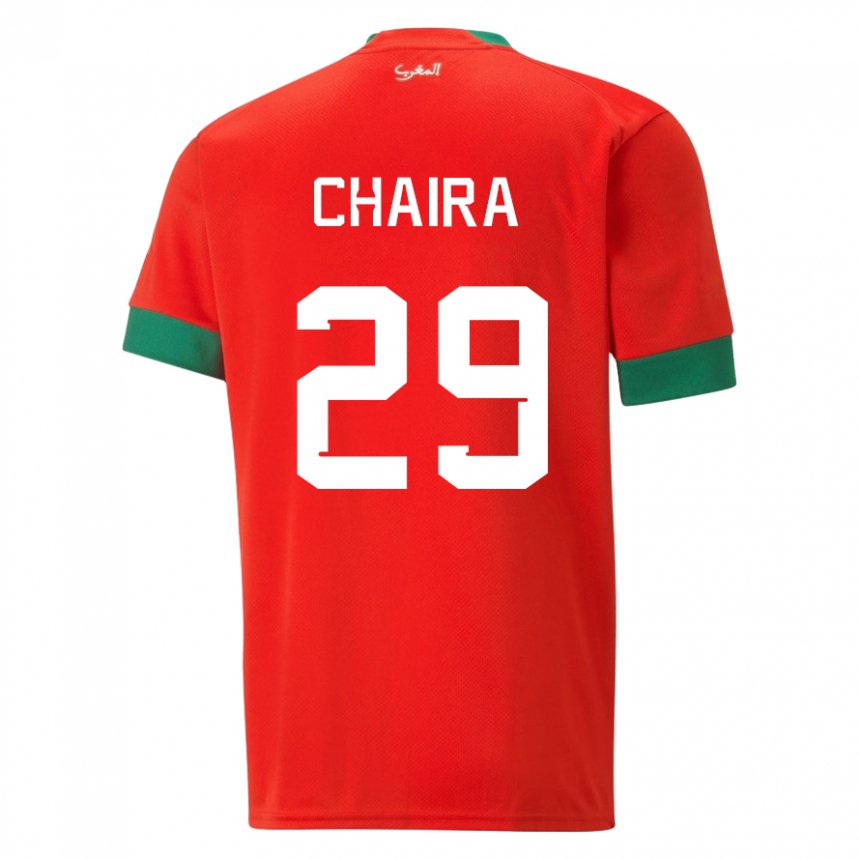 Dame Marokkos Ilyas Chaira #29 Rød Hjemmetrøye Drakt Trøye 22-24 Skjorter T-skjorte