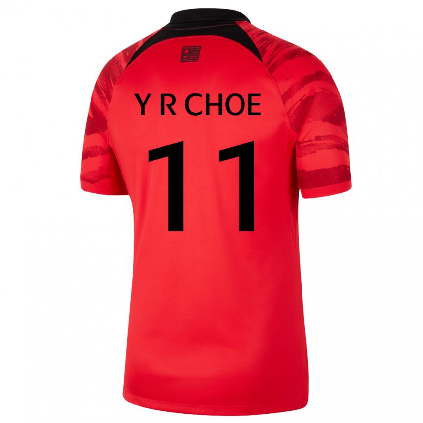 Dame Sør-koreas Choe Yu Ri #11 Rød Svart Hjemmetrøye Drakt Trøye 22-24 Skjorter T-skjorte
