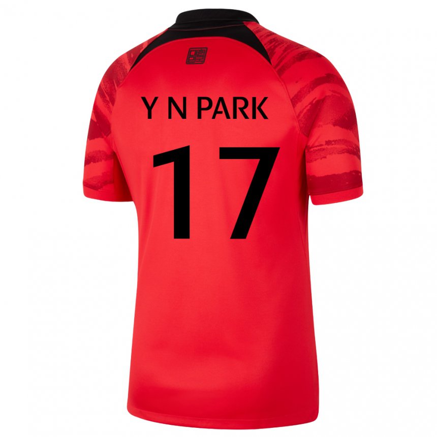Dame Sør-koreas Park Ye Na #17 Rød Svart Hjemmetrøye Drakt Trøye 22-24 Skjorter T-skjorte