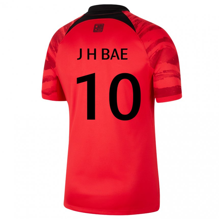 Dame Sør-koreas Bae Joon Ho #10 Rød Svart Hjemmetrøye Drakt Trøye 22-24 Skjorter T-skjorte