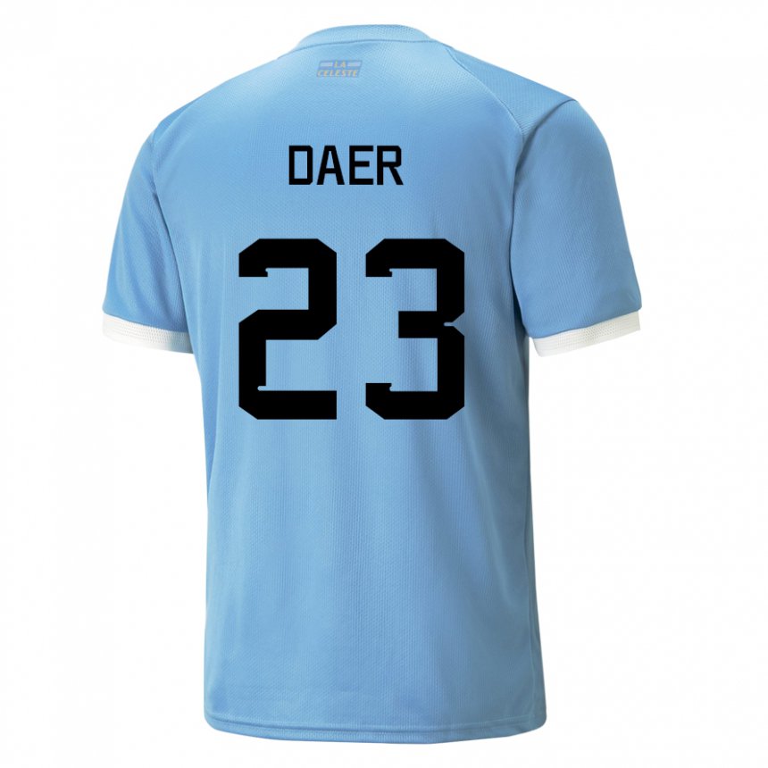 Dame Uruguays Zulma Daer #23 Blå Hjemmetrøye Drakt Trøye 22-24 Skjorter T-skjorte