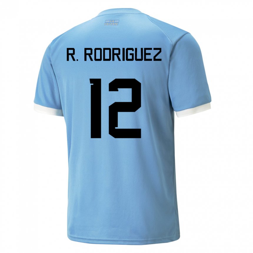 Dame Uruguays Randall Rodriguez #12 Blå Hjemmetrøye Drakt Trøye 22-24 Skjorter T-skjorte