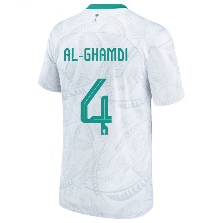 Dame Saudi-arabias Talah Al Ghamdi #4 Hvit Hjemmetrøye Drakt Trøye 22-24 Skjorter T-skjorte