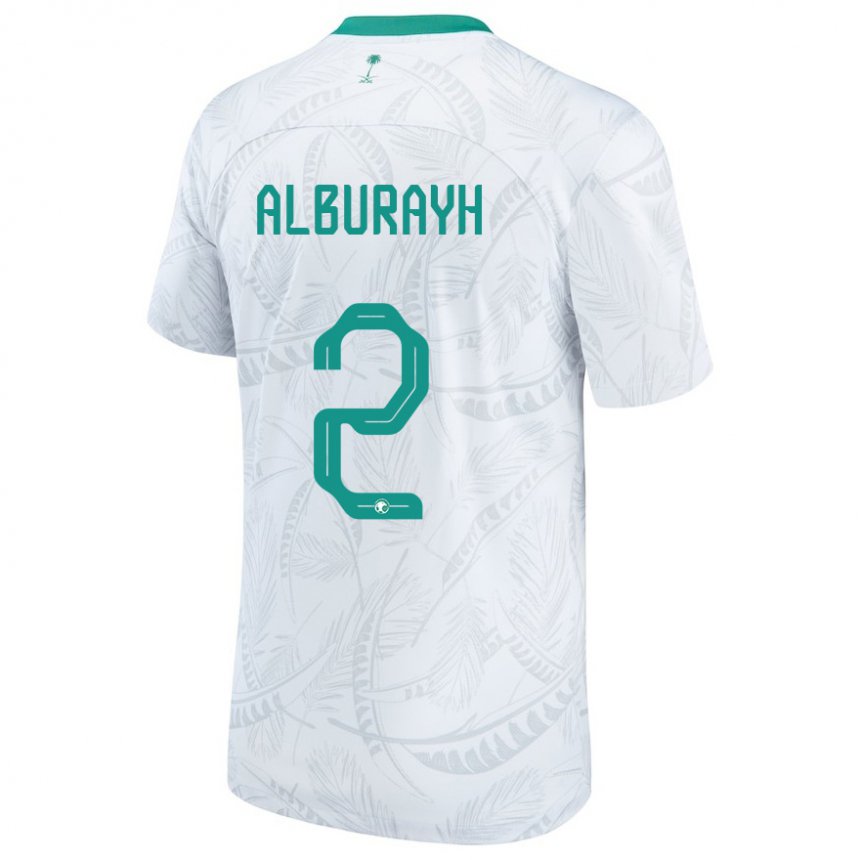 Dame Saudi-arabias Mahmood Alburayh #2 Hvit Hjemmetrøye Drakt Trøye 22-24 Skjorter T-skjorte
