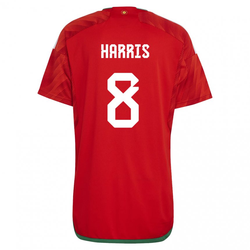 Dame Wales Luke Harris #8 Rød Hjemmetrøye Drakt Trøye 22-24 Skjorter T-skjorte