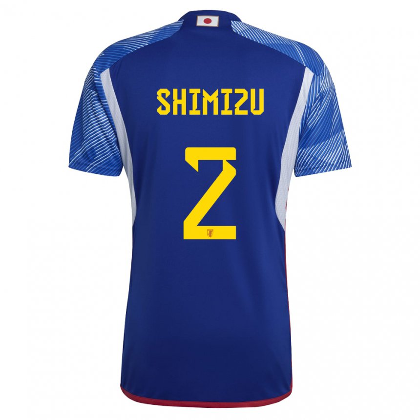 Dame Japans Risa Shimizu #2 Kongeblå Hjemmetrøye Drakt Trøye 22-24 Skjorter T-skjorte