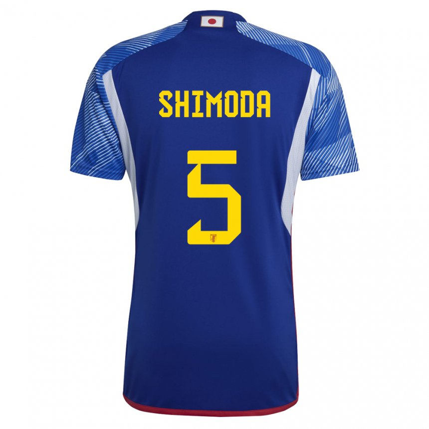 Dame Japans Yoshihiro Shimoda #5 Kongeblå Hjemmetrøye Drakt Trøye 22-24 Skjorter T-skjorte
