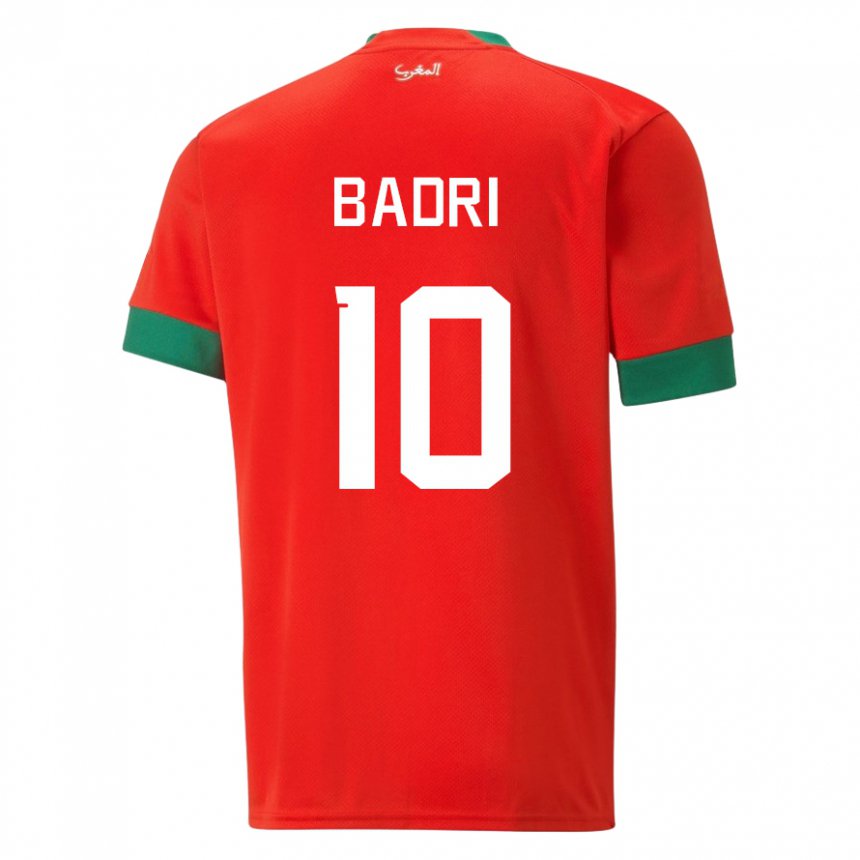 Dame Marokkos Najat Badri #10 Rød Hjemmetrøye Drakt Trøye 22-24 Skjorter T-skjorte