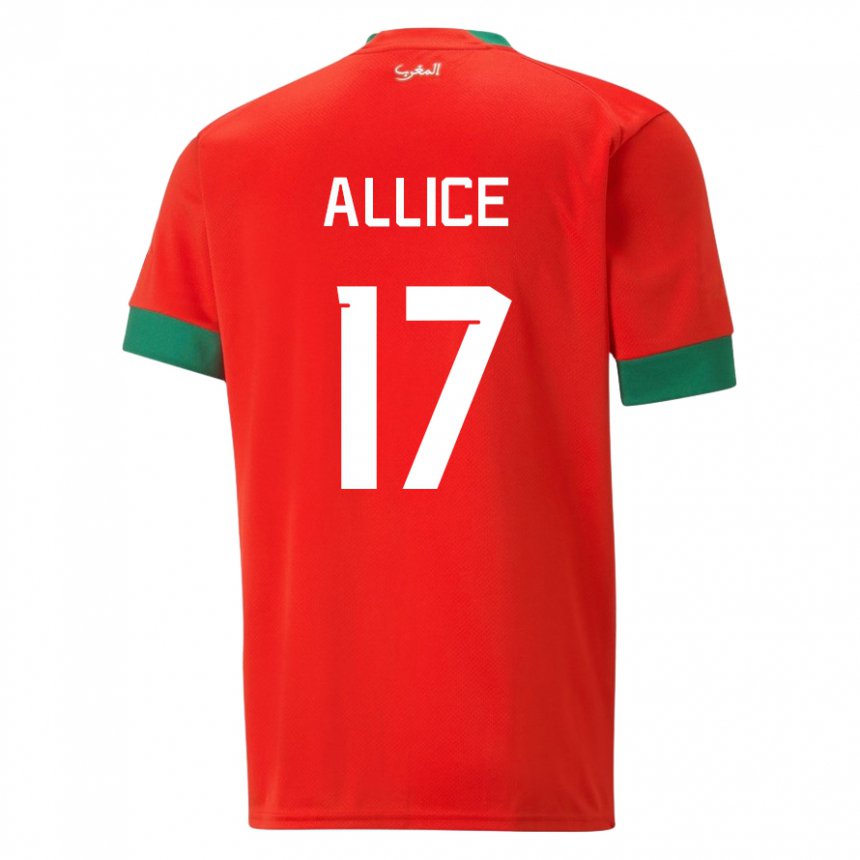 Dame Marokkos Eva Allice #17 Rød Hjemmetrøye Drakt Trøye 22-24 Skjorter T-skjorte
