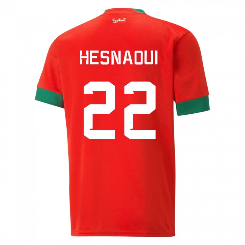 Dame Marokkos Hind Hesnaoui #22 Rød Hjemmetrøye Drakt Trøye 22-24 Skjorter T-skjorte