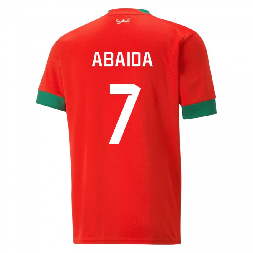 Dame Marokkos Haitam Abaida #7 Rød Hjemmetrøye Drakt Trøye 22-24 Skjorter T-skjorte