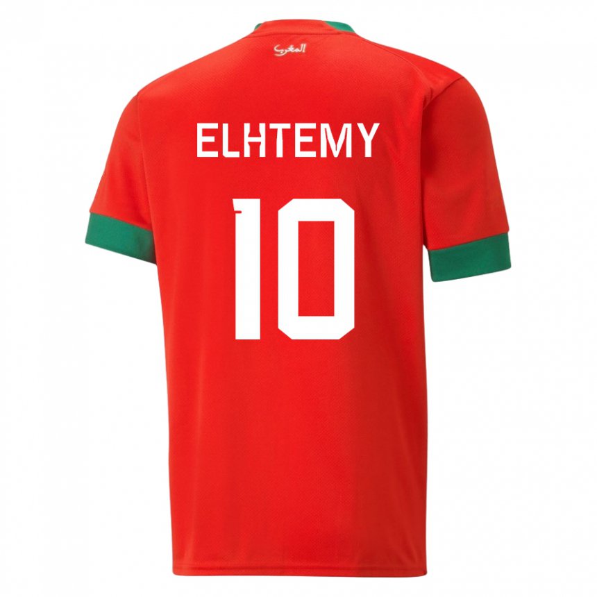 Dame Marokkos Mountassir Elhtemy #10 Rød Hjemmetrøye Drakt Trøye 22-24 Skjorter T-skjorte
