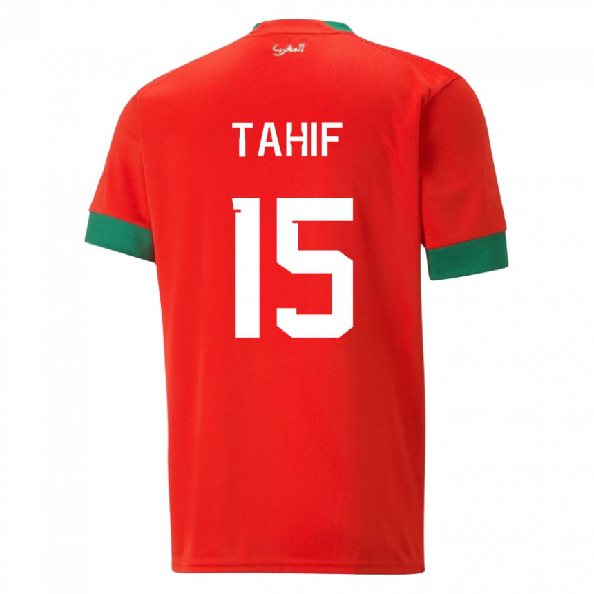 Dame Marokkos Adil Tahif #15 Rød Hjemmetrøye Drakt Trøye 22-24 Skjorter T-skjorte