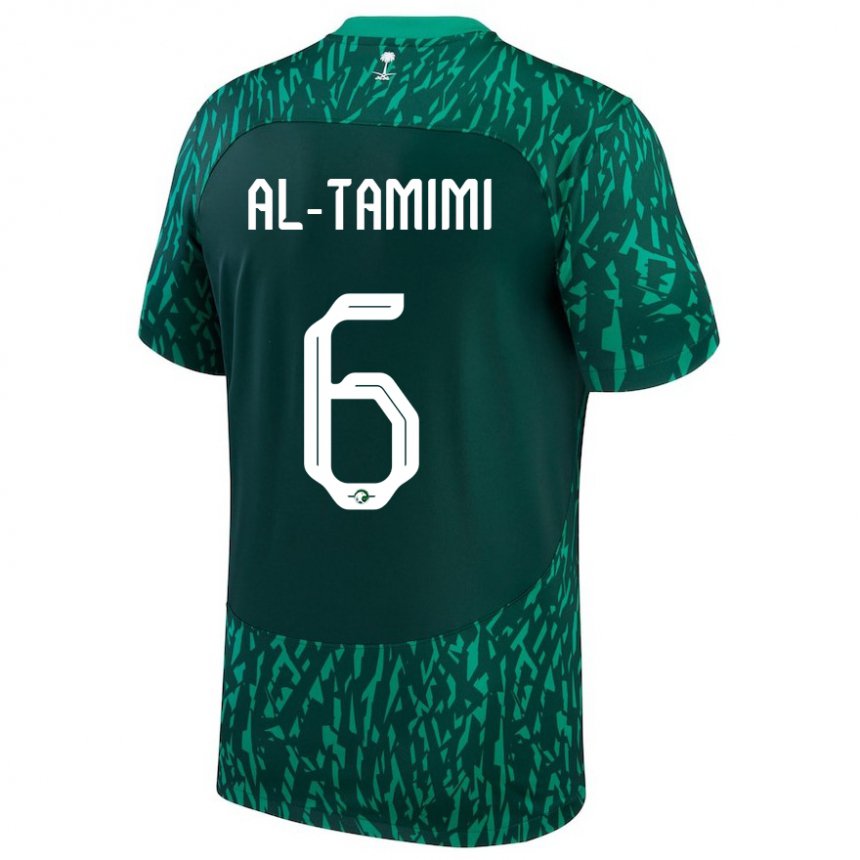 Dame Saudi-arabias Maryam Al Tamimi #6 Dark Grønn Bortetrøye Drakt Trøye 22-24 Skjorter T-skjorte
