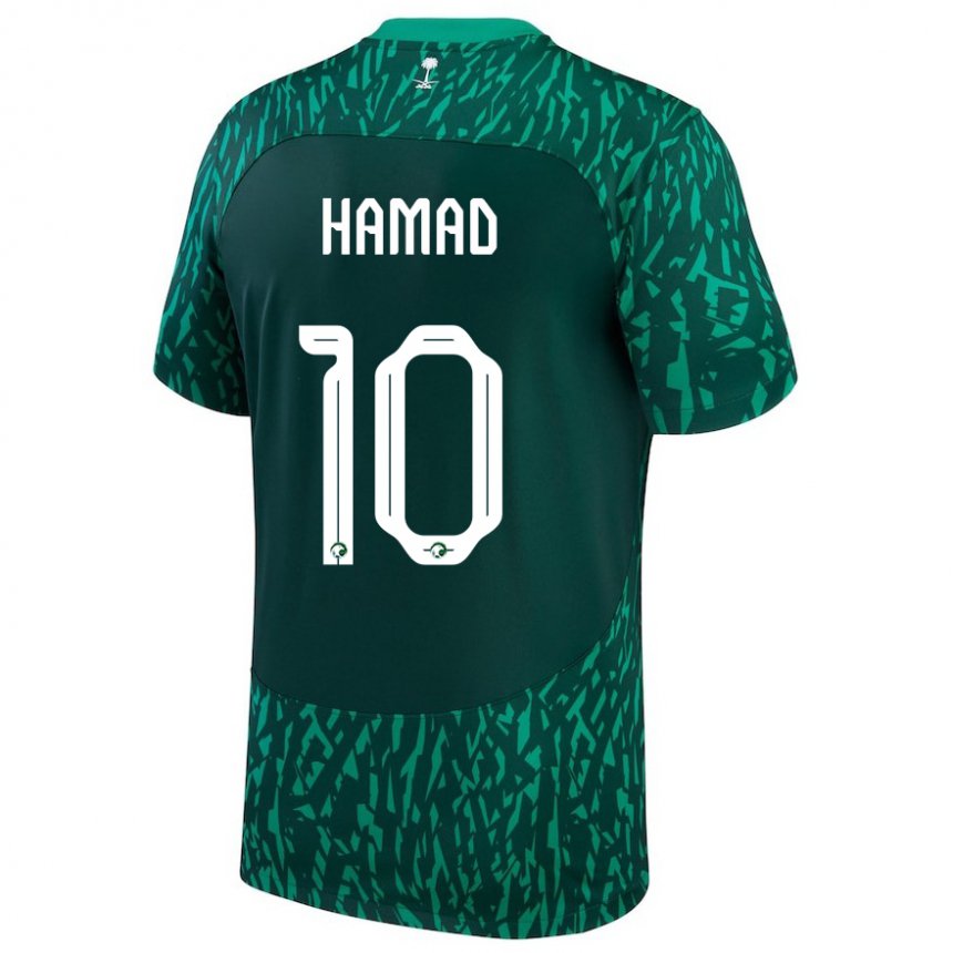 Dame Saudi-arabias Sarah Hamad #10 Dark Grønn Bortetrøye Drakt Trøye 22-24 Skjorter T-skjorte