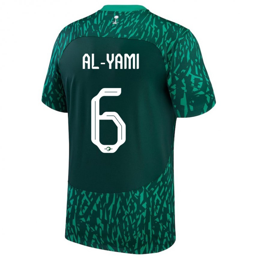 Dame Saudi-arabias Mohammed Al Yami #6 Dark Grønn Bortetrøye Drakt Trøye 22-24 Skjorter T-skjorte