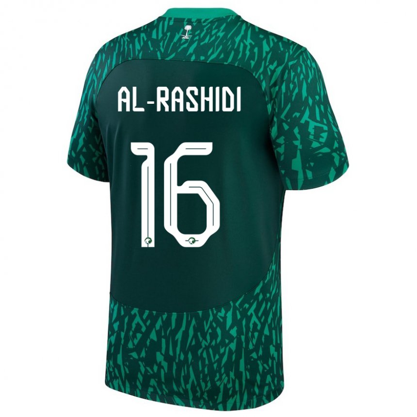 Dame Saudi-arabias Mohammed Al Rashidi #16 Dark Grønn Bortetrøye Drakt Trøye 22-24 Skjorter T-skjorte