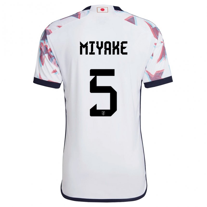 Dame Japans Shiori Miyake #5 Hvit Bortetrøye Drakt Trøye 22-24 Skjorter T-skjorte