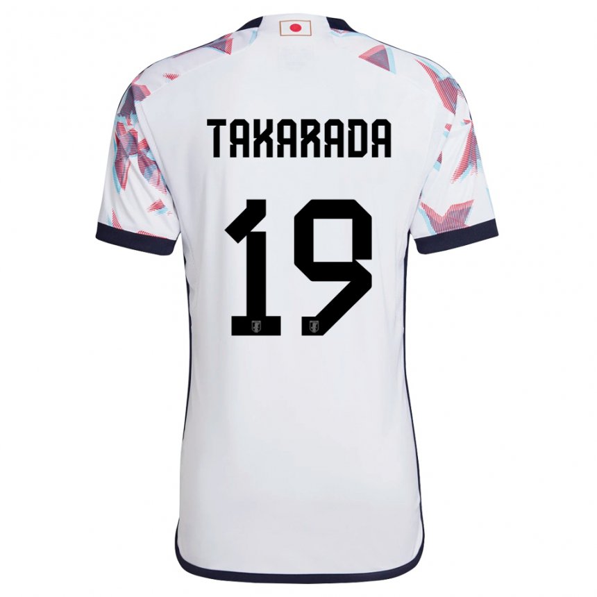 Dame Japans Saori Takarada #19 Hvit Bortetrøye Drakt Trøye 22-24 Skjorter T-skjorte