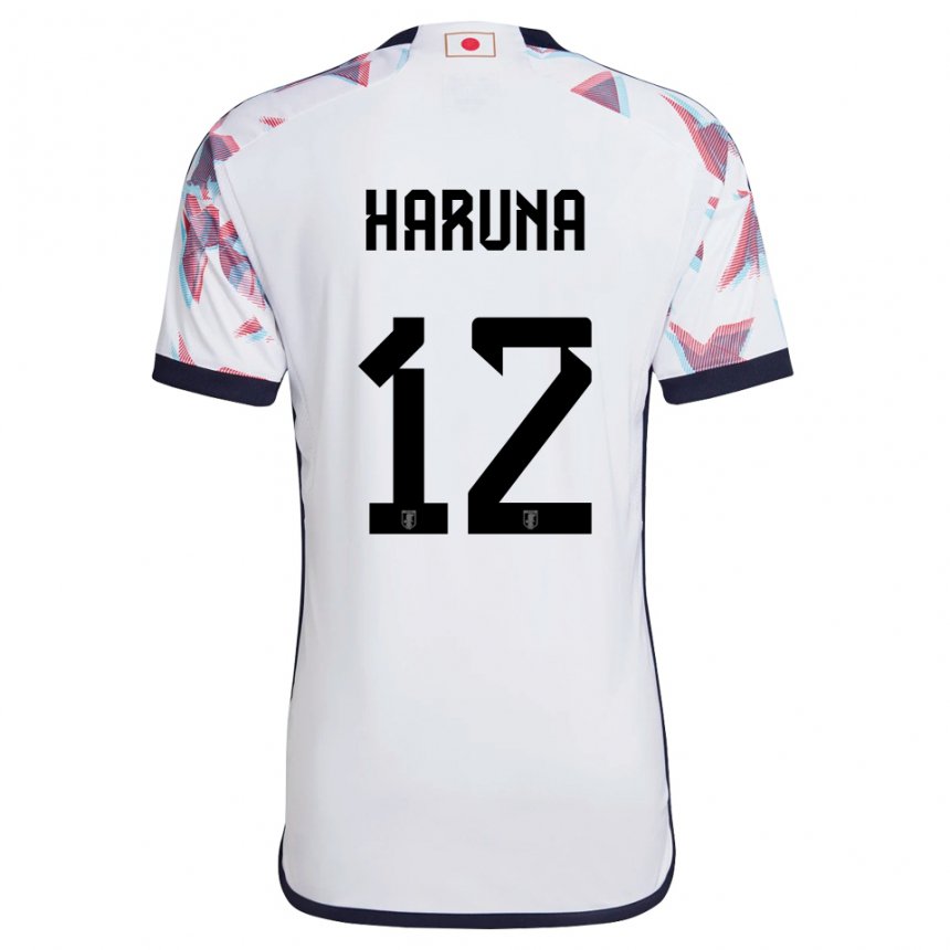 Dame Japans Ryusei Haruna #12 Hvit Bortetrøye Drakt Trøye 22-24 Skjorter T-skjorte