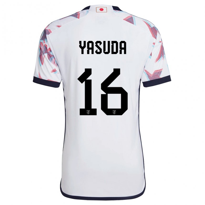 Dame Japans Kenshin Yasuda #16 Hvit Bortetrøye Drakt Trøye 22-24 Skjorter T-skjorte