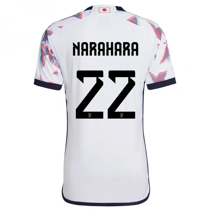 Dame Japans Yoshiki Narahara #22 Hvit Bortetrøye Drakt Trøye 22-24 Skjorter T-skjorte